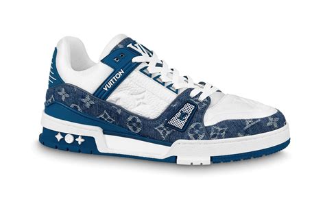 lv trainer denim|LV Trainer monogram.